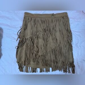 Fringed Tan Skirt